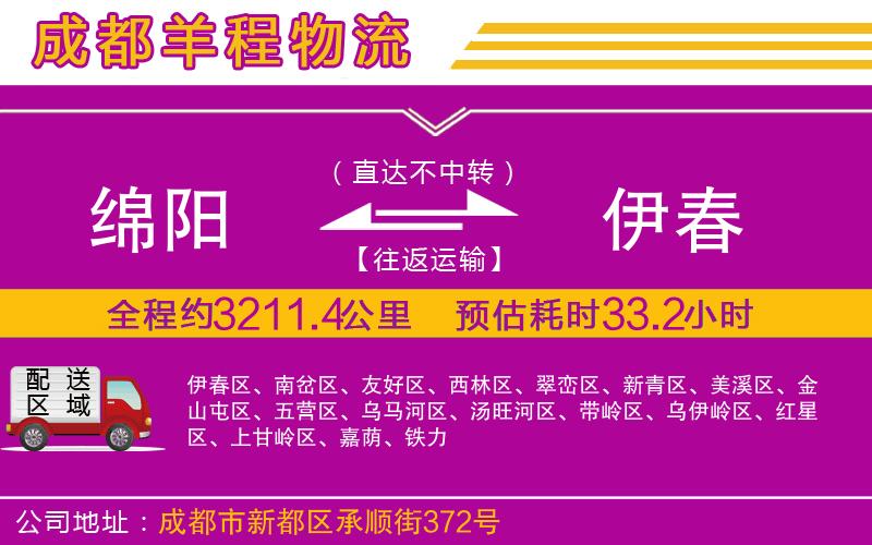 綿陽到伊春物流公司