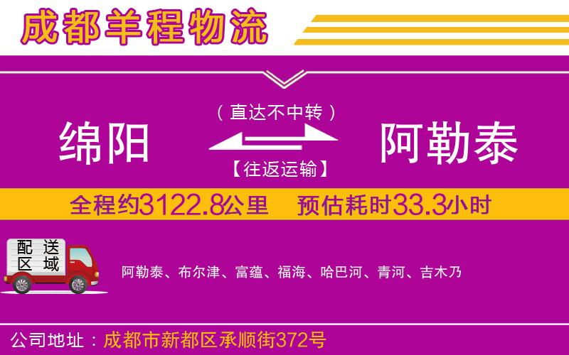 綿陽到阿勒泰物流公司