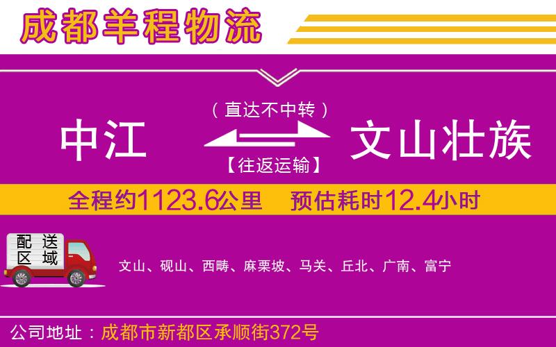 中江到文山壯族苗族自治州物流公司