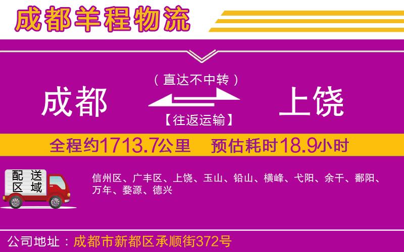 成都到上饒貨運