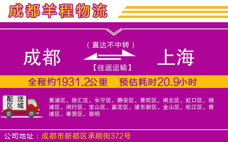 成都到上海物流專(zhuān)線