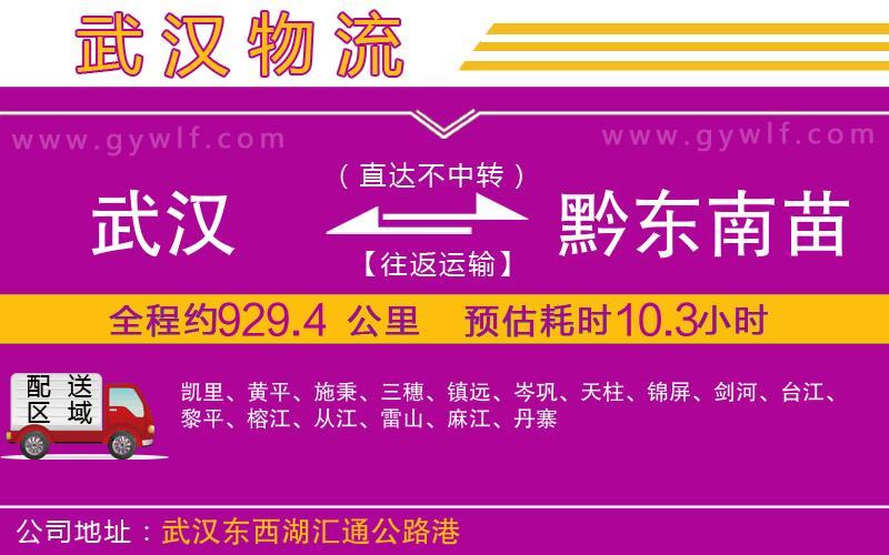 武漢到黔東南苗族侗族自治州物流公司
