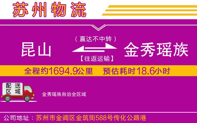 昆山到金秀瑤族自治物流公司