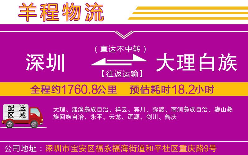 深圳到大理白族自治州貨運(yùn)公司