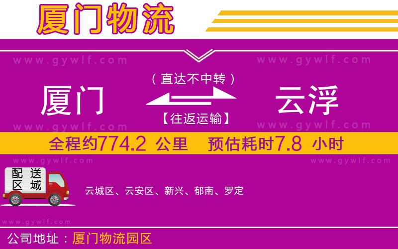 廈門到云浮物流公司