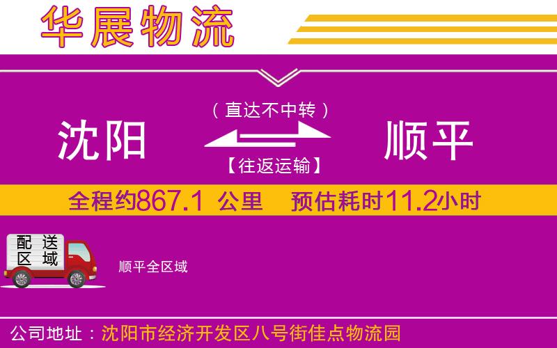沈陽到順平物流專線