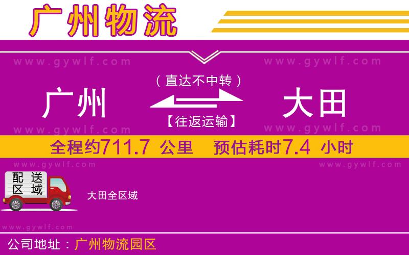 廣州到大田物流公司