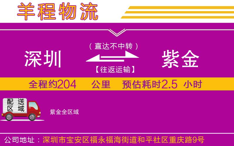 深圳到紫金貨運(yùn)公司