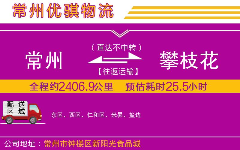 常州到攀枝花貨運(yùn)公司