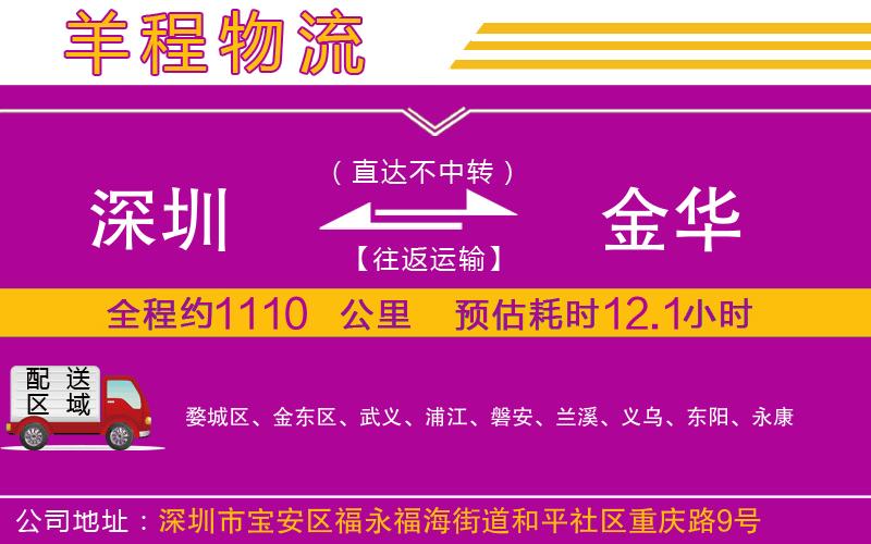 深圳到金華貨運(yùn)公司