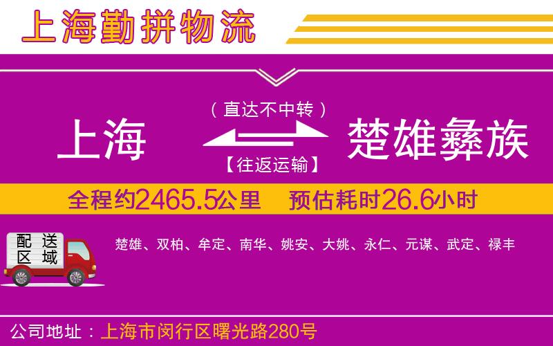 上海到楚雄彝族自治州物流專線