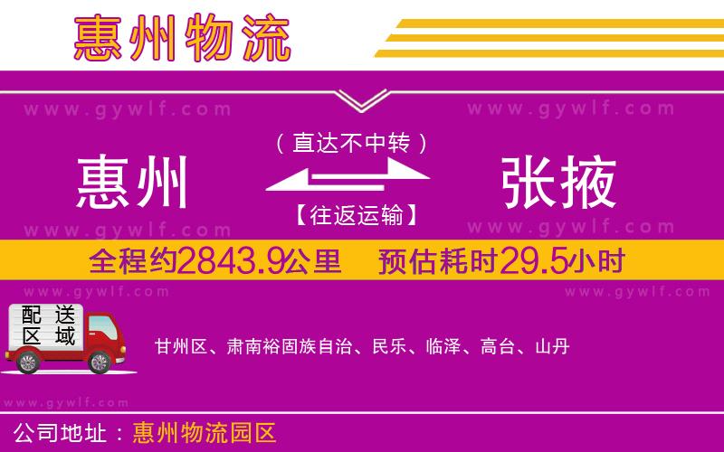 惠州到張掖物流公司