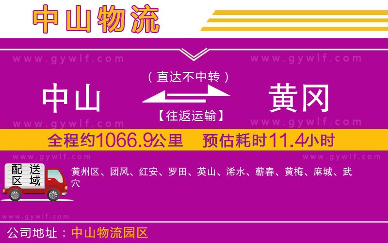 中山到黃岡物流公司