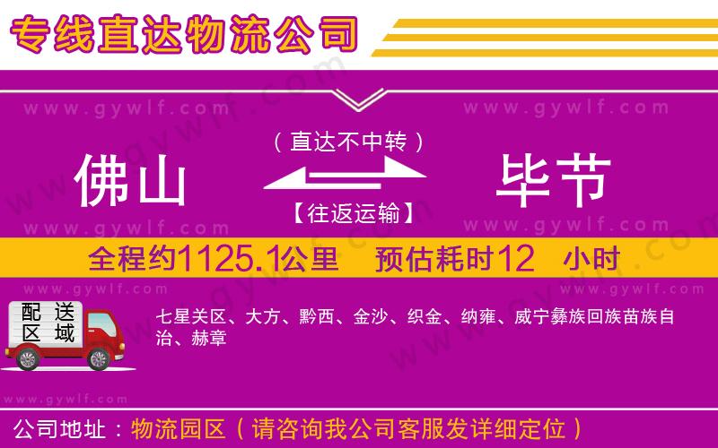 佛山到畢節(jié)物流公司