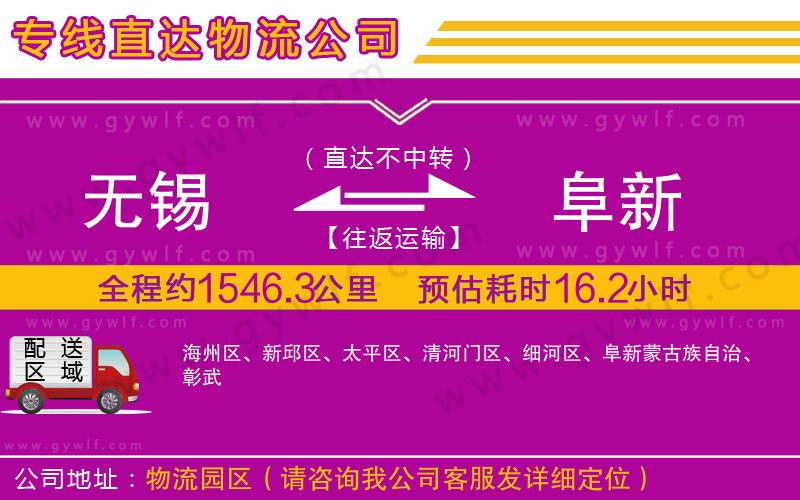 無(wú)錫到阜新物流公司