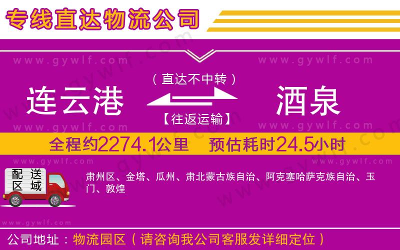 連云港到酒泉物流公司