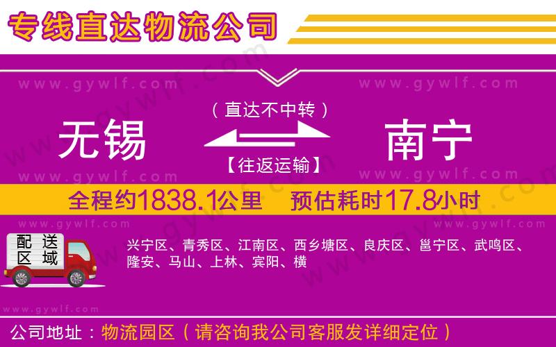 無(wú)錫到南寧物流公司