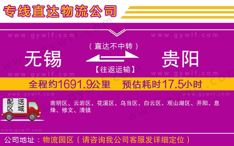 無(wú)錫到貴陽(yáng)物流公司