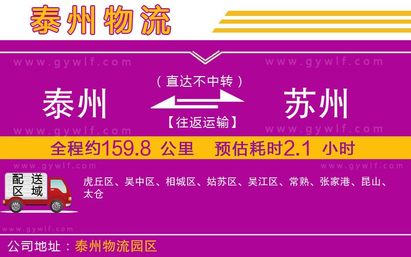 泰州到蘇州物流公司