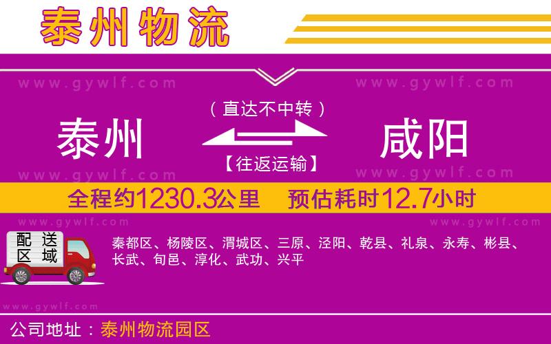 泰州到咸陽物流公司