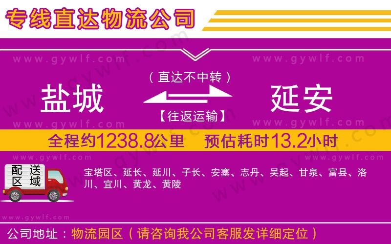 鹽城到延安物流公司