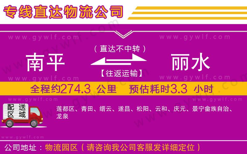 南平到麗水物流公司