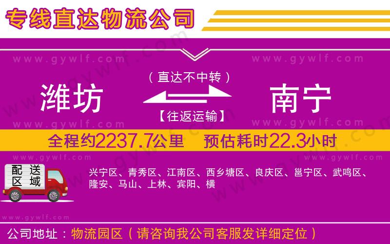 濰坊到南寧物流公司