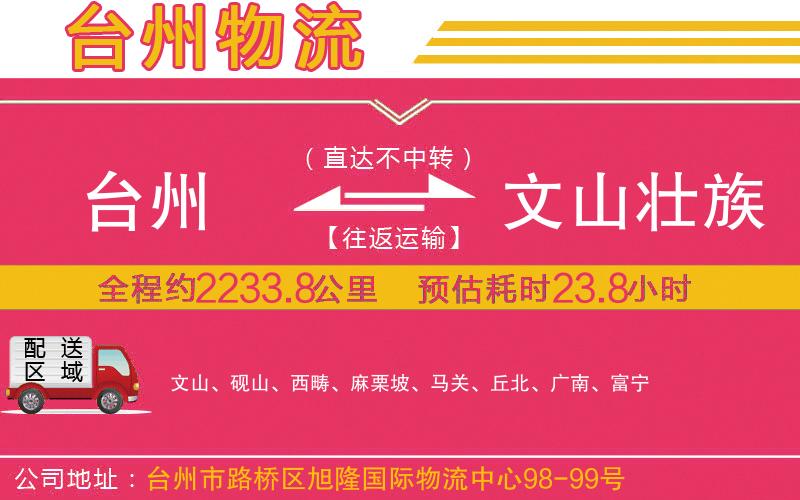 臺州到文山壯族苗族自治州物流公司