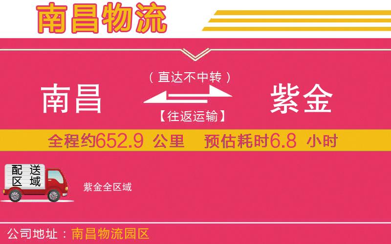 南昌到紫金物流公司