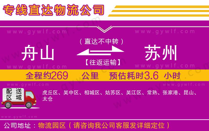 舟山到蘇州物流公司