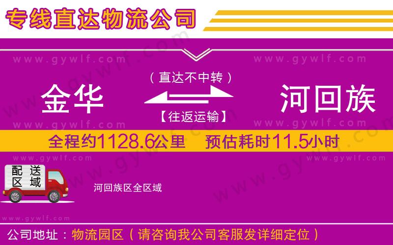 金華到瀍河回族區(qū)物流公司