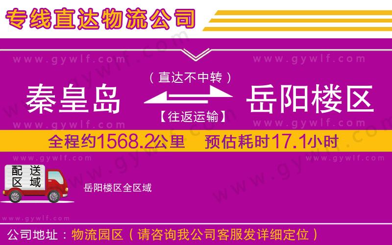 秦皇島到岳陽(yáng)樓區(qū)物流公司