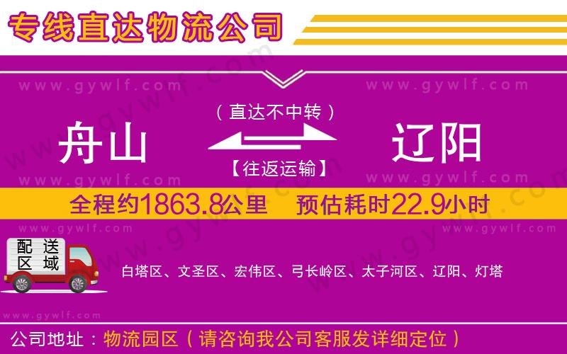 舟山到遼陽物流公司