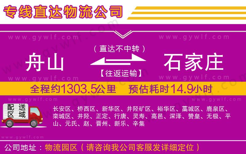 舟山到石家莊物流公司