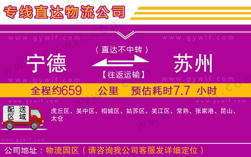 寧德到蘇州物流公司