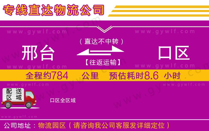 邢臺(tái)到硚口區(qū)物流公司