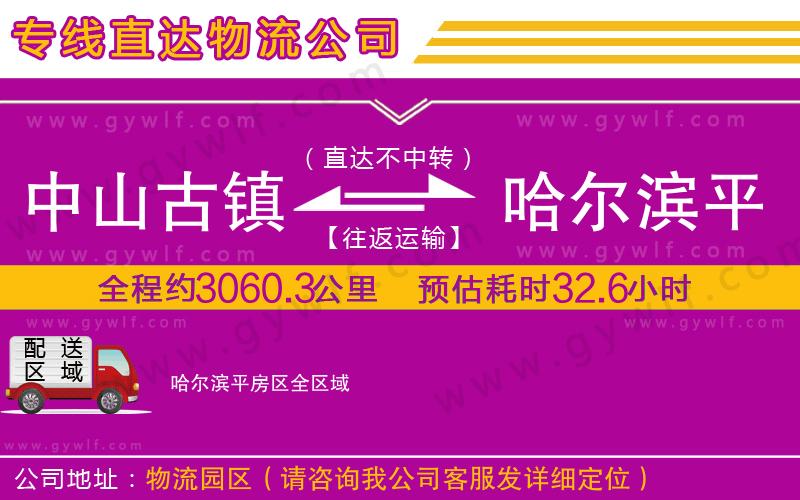 中山古鎮(zhèn)到哈爾濱平房區(qū)物流公司