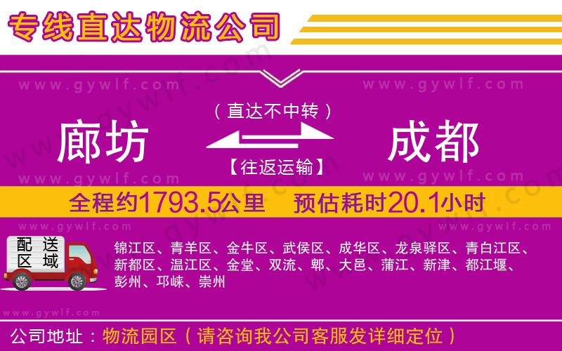 廊坊到成都物流公司