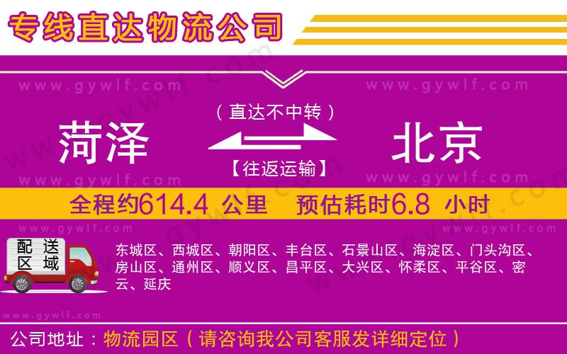 菏澤到北京物流公司