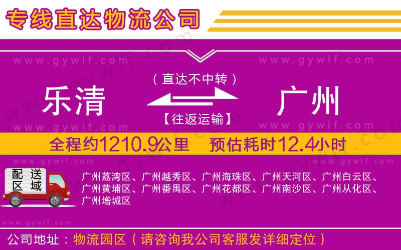 樂清到廣州物流公司