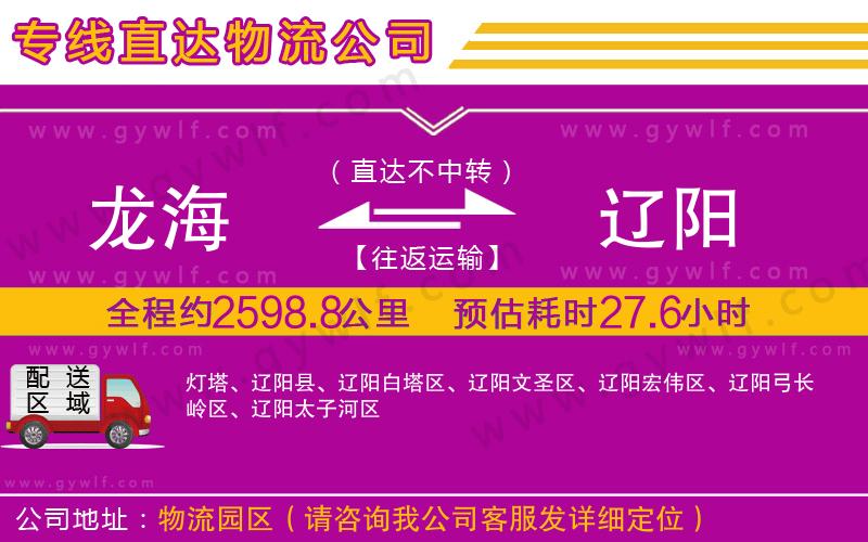 龍海到遼陽(yáng)物流公司