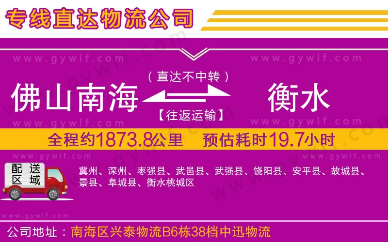 佛山南海到衡水物流公司