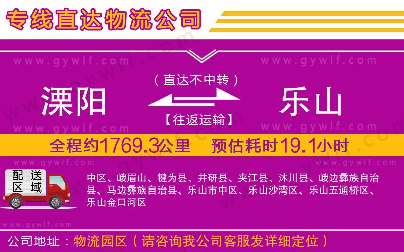 溧陽(yáng)到樂(lè)山物流公司