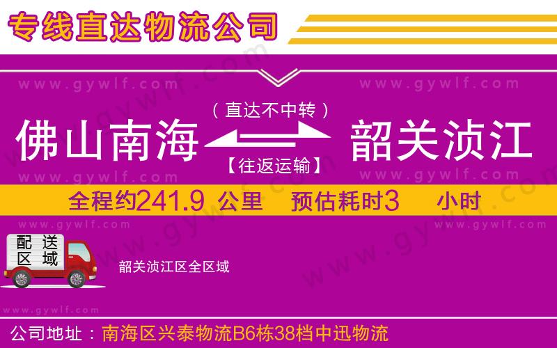 佛山南海到韶關湞江區(qū)物流公司