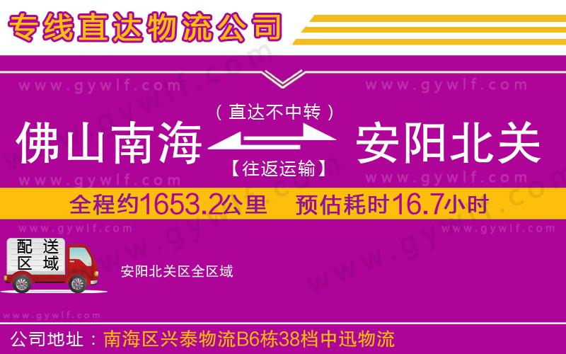 佛山南海到安陽(yáng)北關(guān)區(qū)物流公司