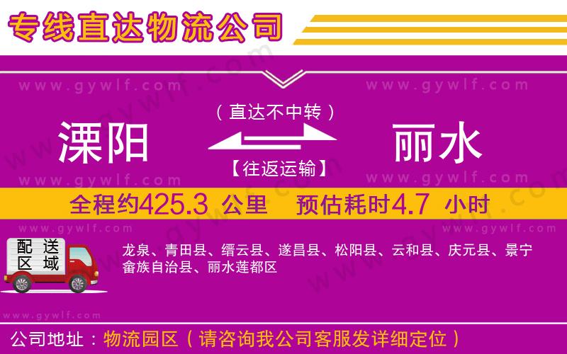 溧陽到麗水物流公司