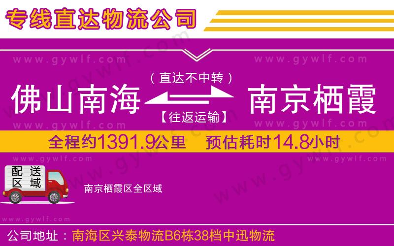 佛山南海到南京棲霞區(qū)物流公司