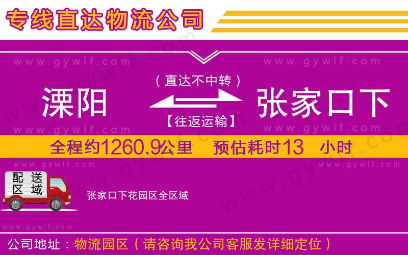 溧陽(yáng)到張家口下花園區(qū)物流公司