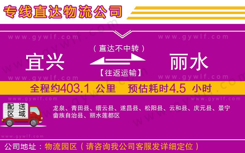 宜興到麗水物流公司