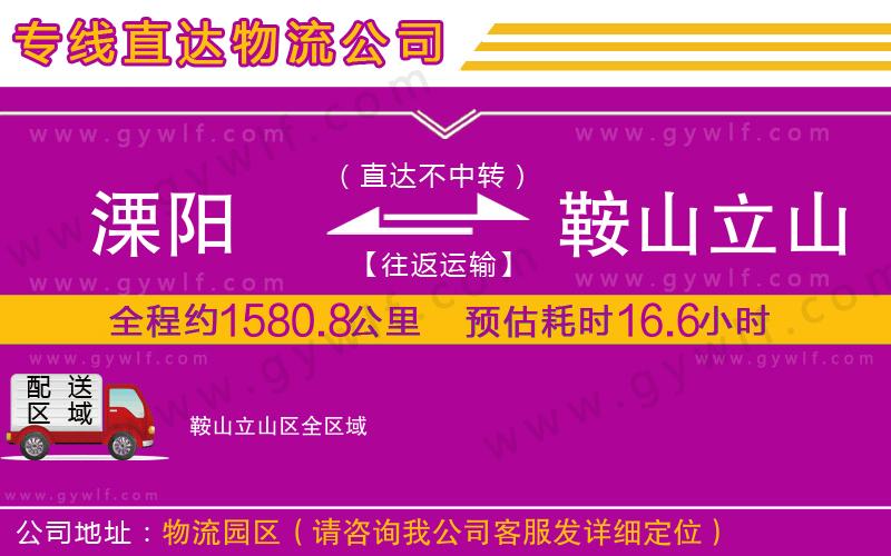 溧陽(yáng)到鞍山立山區(qū)物流公司